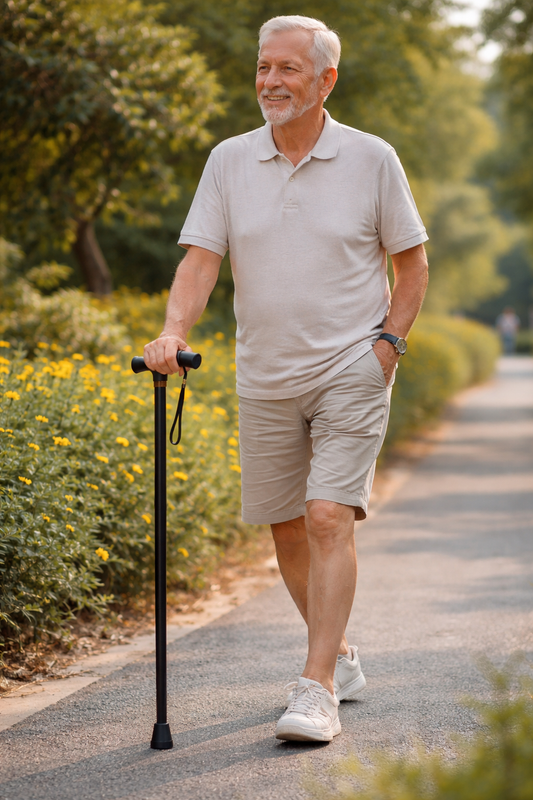 Walter | Walking Cane for Seniors Foldable Aluminum with Wrist Strap for Steady and Confident Mobility